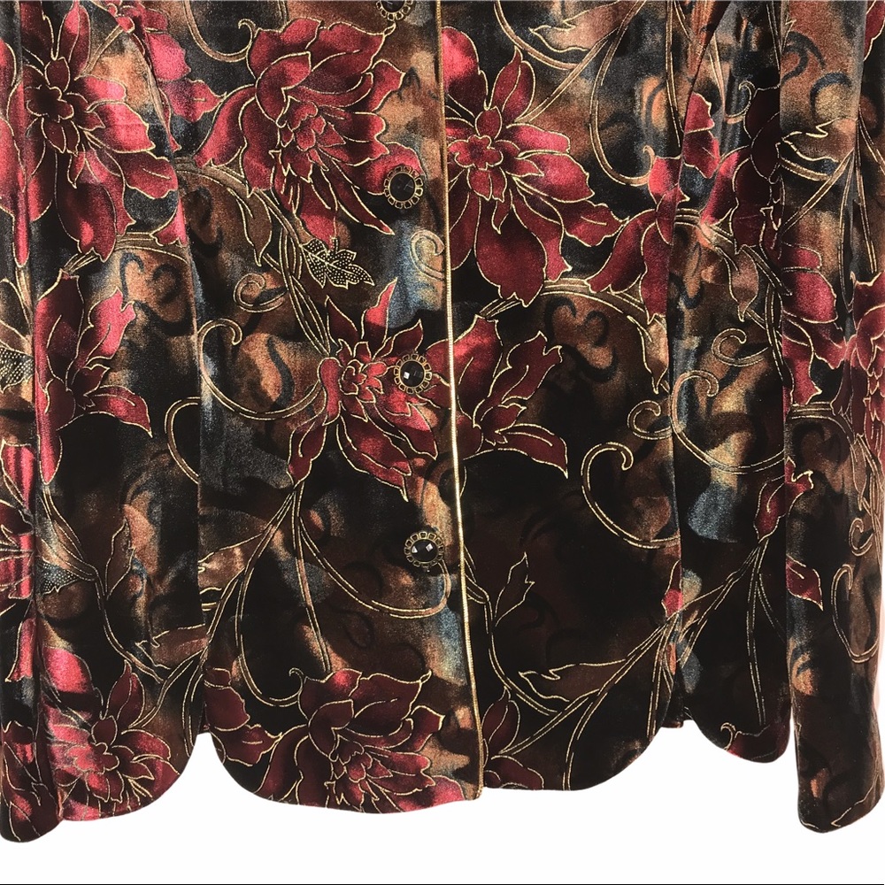 Vintage Velvet Etched Fancy Floral Jacket - Picture 4 of 10